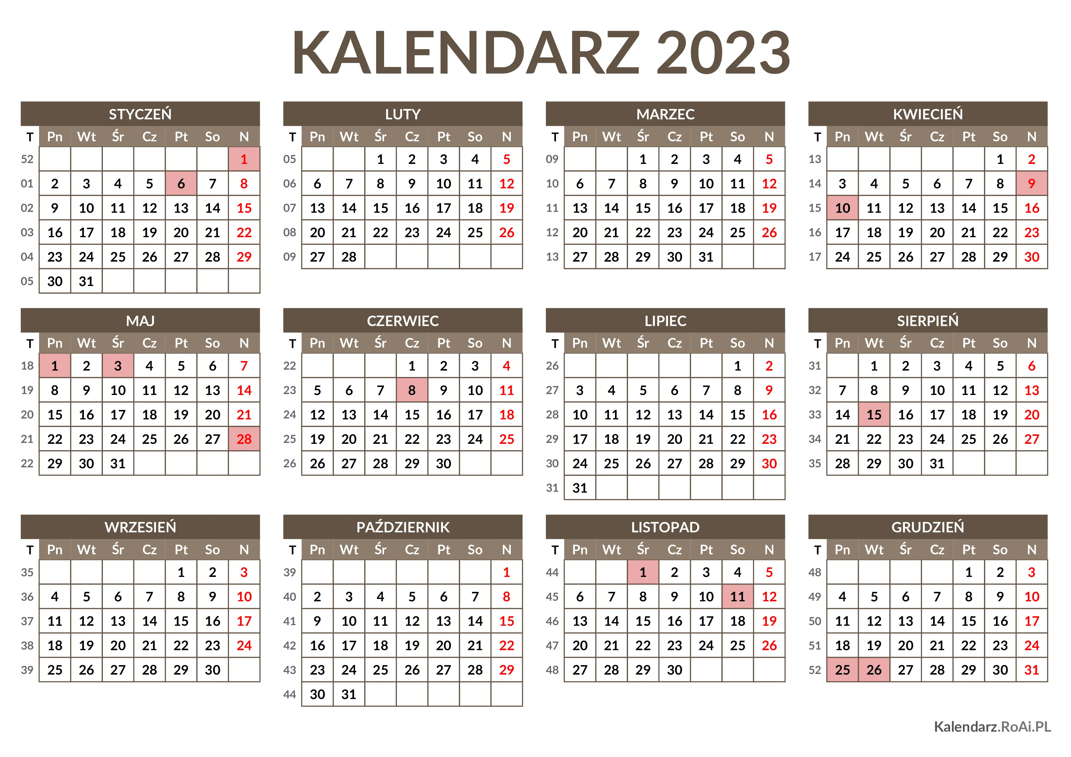 Kalendarz 2023