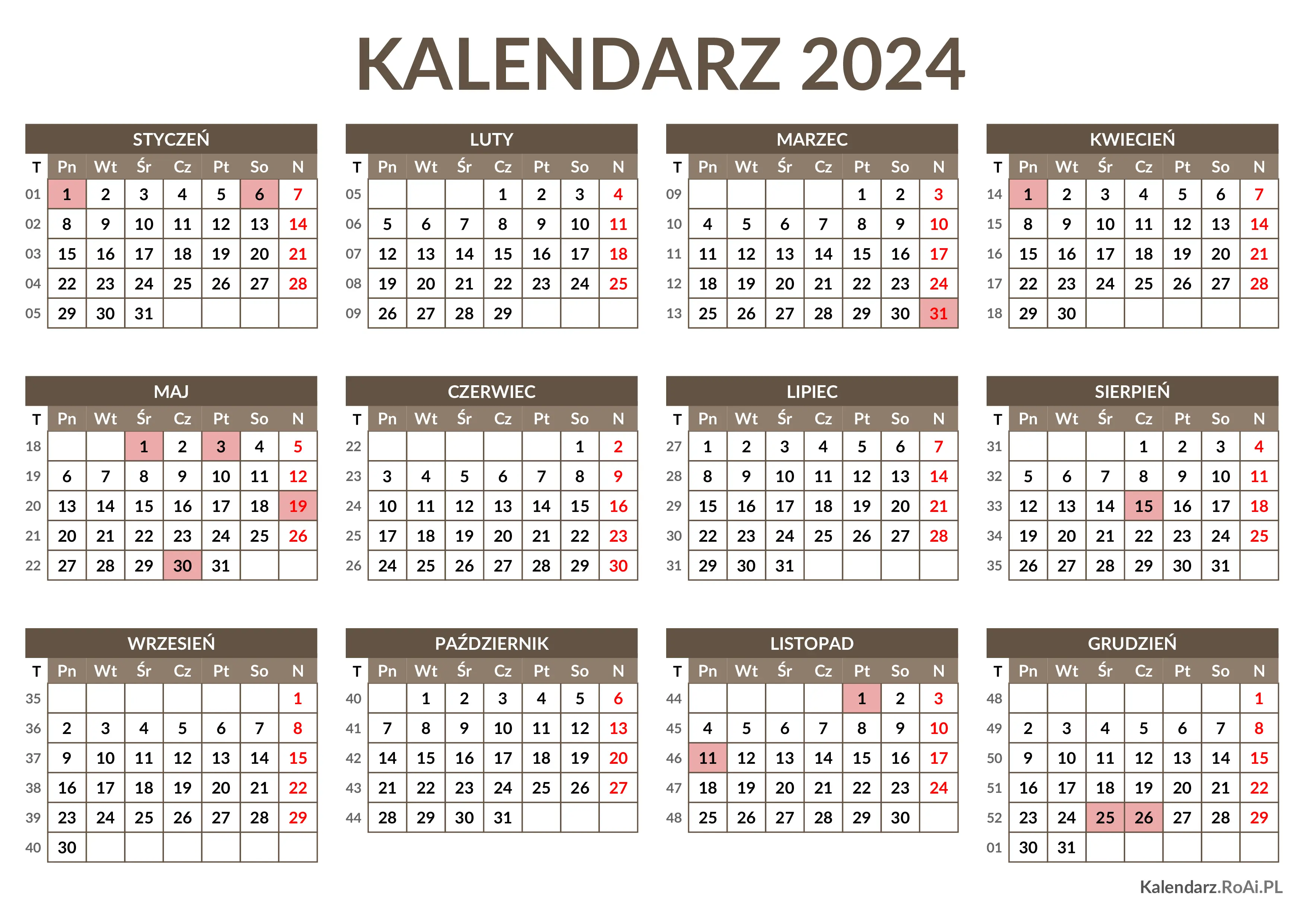 Kalendarz 2024