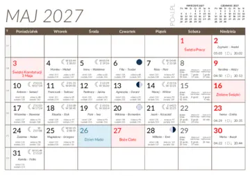 Kalendarz maj 2027